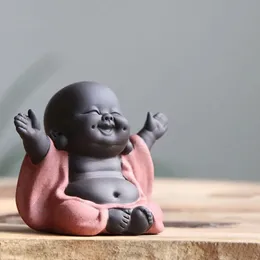 Ceramic Maitreya Buona fortuna con ridere Monk figuralità tè zen statue monaco figurina artigianato ornamento tè per casa 240520