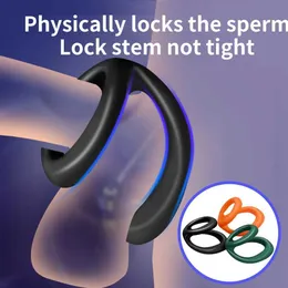 Outros itens de beleza de saúde Silicone Sêmen Lock Ring Male Penile Ring Reutilizável Implantação atrasada anel de trava em espiral durável para produtos masculinos Q240521