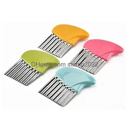 Fruit Vegetable Tools Wave Onion Potato Slices Crinkle French Fries Salad Corrugated Cutting Chopped Slicer Kitchen Accessories Dr Dhnql