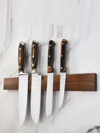 Magnetyczny pasek noża do ściany, uchwyt na nóż do noży, drewno czarnego orzecha włoskiego, mocowanie na ścianie, na przybory kuchenne, noże i narzędzia