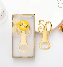 Golden Wedding Souvenirs Digital 50 Bottle Opener 50th Birthday Anniversary Gift for Guest Party Favor LX35397763991