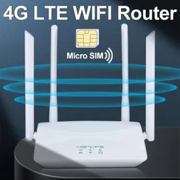 4G LTE WiFi Router 150Mbps 4 Antenas externas Sinal de energia Signal Spot Spot Smother Wired Connection Intelligent Micro SIM Card 240522