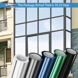 Anti Look Window Privacy Film Adhesive Vinyl Mirror Foil One Way Car Glass Screen Stickers Rolls Anti UV House Protection Tools 240521