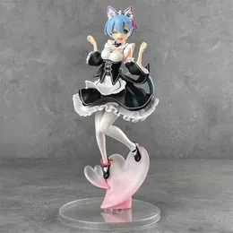 From The Beginning Of The Different World Life Maid Rem Rem Cat Ear Scene Animation Model Box Set Figure