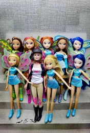 Puppenpuppen primitive süße blauhaarige Mädchen farbige Mädchen Action Doll mit Gewinnkörperzubehör Kopfspielzeugzubehör Kinderspielzeug S2452202 S2452307