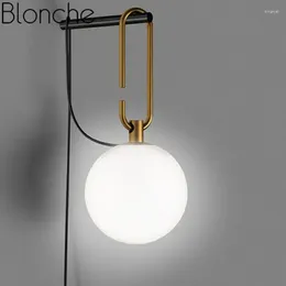 Lampa ścienna nowoczesna prosta minimalizm nordycka szklana piłka LED sconce opraw oświetleniowe