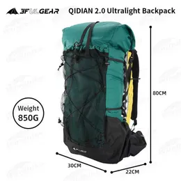 Outdoor -Taschen 3f UL -Ausrüstung Qidian2.0 Outdoor 40L+16L Ultra Light Rucksack Womens/Herren Mode -Mode -Tasche mit hoher Kapazität Nylon wasserdichte Campingbeutel Q240521