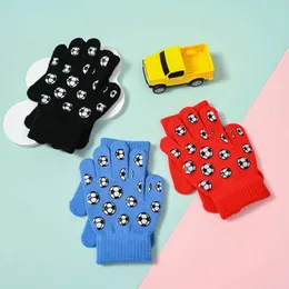 Nuovo fumetto Stampa calcistica Spring Autumn Knitted Baby Full Fight Gloves per 3-6 anni per bambini Mitten L2405 per bambini all'aperto L2405