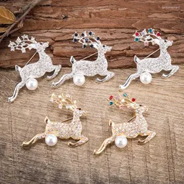 Brosches tdqueen kvinnor kristall jul hjort imitation kostym smycken silver guld färg legering legering strass