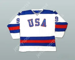 Custom 1980 Miracle On Ice Team USA Neal Broten 9 Hockey Jersey Top Sched S-M-L-XL-XXL-3XL-4XL-5XL-6XL