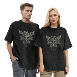 Herren-T-Shirts Korn T-Shirt Sommerschädel Flügel Y2K Fun T-Shirt 2024 Einfache Cavai Herren Kurzarm Design Top Q240521
