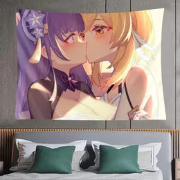 Wandteppiche GENShin Impact Raidenshogun Spiel.Tapestry Anime Wall Hanging Dear Traveller Ich wünschte, Sie könnten Gold bei einem zeichnen