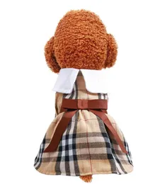 Designer Pet Dog Apparel Lady Summer Coffee Chest Dress Princess Teddy Cat Roupos fofos Duas pernas usam para cães pequenos médios xssmlxl8554874