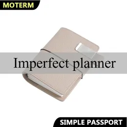 Limited Imperfect Moterm Travel Journal Simple Series Tamanho do passaporte Notebook Genuíno Organizador de couro Diário Planner 240509