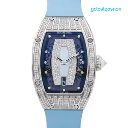 RM taktische Handgelenk Uhr RM007 Stilvolle neue hochwertige mechanische Designer-Handgelenkwächter Diamond Pave Luxury White Gold Watch