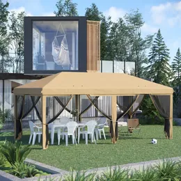 ZK20 Pop -Up Canopy Party Namiot z netto 10 x 20 'beżowy