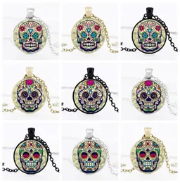 Charms Glass Dome Skull Declaração de jóias Jóias de açúcar Chain Chaker Garfaça Mulheres Colares Artáveis para Pingentes de Natal 9424269