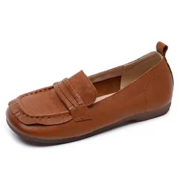 DHgate.com:ZXRYXGS Soft Cowhide Leather Flat Loafer Shoes