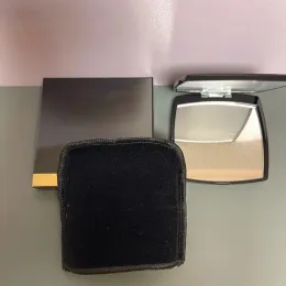 Folding Miroir Double Facettes Compact Face Mirrors with Velvet Dust Bag Mirror Black Portable Classic Style Makeup Tools