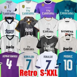 Retro Vintage Soccer Jersey Real Madrids Fußballhemd Langarm Guti Sergio Ramos Seedorf Carlos 99 00 04 05 06 07 12 13 14 16 17 18 Ronaldo Zidane Raul Finale Kaka