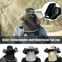 Berets Solar Fan Fisherman Hut Outdoor Big Bim Sonnenschutz