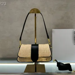 Дизайнерская соломенная сумка для плеча мода женщина Le Bambimou Bampammous Сумки роскошные буквы логотип логотип сумочка перекрестная сумка с двумя ремнями пляжные сумки качественные сумки