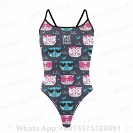 Moda de banho feminina Love The Pain Sexy One Piece Swimsuit Bikini Sports Function Treinamento Competition 2024