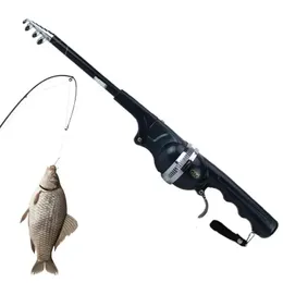 Haste de pesca dobrável portátil de carpa selha dobrável de filhas telescópicas pólo compacto mini 240515