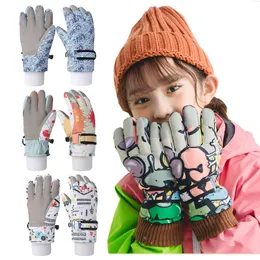 Fashion Children Ski wässrige Kinder Fäustlinge für Mädchen Jungen Accessoires Antiskid Dickern Snow Sports Child Gloves 4-12y L2405