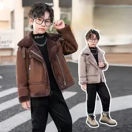 Мальчики и девочки, детская меховая куртка оленя, зимняя новая корейская версия детская одежда, вестернизированная и утолщенная мех интегрированная вершина