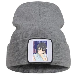 Beanies Men039s Caps Sakurajima Mai Kawaii Anime Winter Strickhüte für Männer Modem Manga Baumwolle Frauen 039s Mütze Hut balac3480177