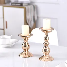 Ljushållare Golden Metal Holder Iron Art Wedding Centerpieces Modern Dinner Lamp Porta Velas Home Decoration BS50CH