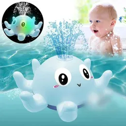 Toys de banho Toy Baby Toy Toy Octopus Whale Automático Sprint Bathtub Toy Pool Pool Bathtub Toy com música LED LUZ LIGH CRIANÇAS PRESENTE D240522