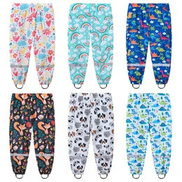 2 3 4 5 6 7 8 Years Girls Waterproof Cute Cartoon Spring And Autumn Kids Pants New Fashion Boys Outdoor Children Clothing L2405