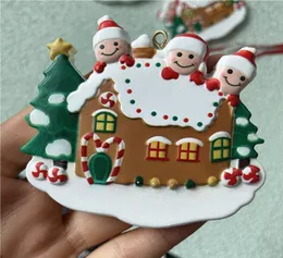 2021 DIY Weihnachtsdekorationen Ornamente Schreibbarer Weihnachtsmann Anhänger Home Party Geschenke für Familienfreunde