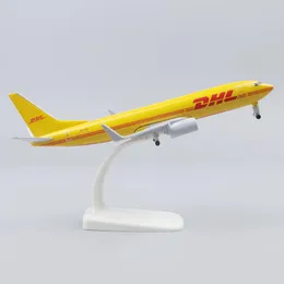 Metal Aircraft Model 20cm 1 400 DHL B737 Replica Alm Material Material Symulacja dla dzieci Prezent urodzinowy 240514
