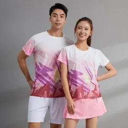 Masa Tenis Jersey Erkek Kadın Kısa Kollu Spor Tshirt 3D Baskı Badminton Giysileri Çift Ping Pong Gömlek 2024 Yaz Tasarımları 240522