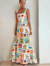 Casual Dresses Women Y2k Floral Sheer Mesh Long Dress See Through Spaghetti Strap Maxi Bodycon Tulle Cami Beach Wear