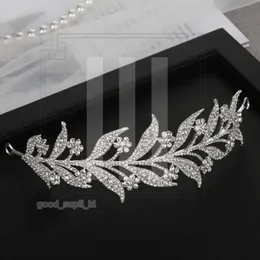 Accessori per capelli da sposa a foglia di lusso Accessori per capelli per capelli Crystal Crown Rhinestone Designer Headband Wedding Tiara Fashion Weakone 762 762