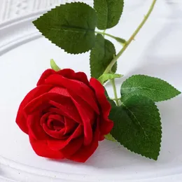DHgate.com:2024 Artificial Velvet Rose Bouquet - 20 Pcs Home