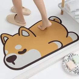 Cute Corgi Creative Diatomite Soft Cushion Bathroom Home Water-absorbent Floor Mats Bathroom Door Cartoon Non-slip Mats