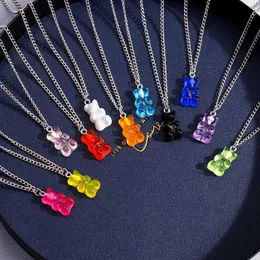 Подвесные ожерелья интересная конфета Семь цветных медвежьего ожерелья женское ожерелье Хип -хоп -жвачка медведь Клавик
