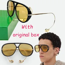 Designer gota de óculos de sol aviador novo inovador para homens goggles femininos óculos de sol bv1273s Metal templos assinatura gota uv400