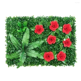 Decorative Flowers 60 40cm Artificial Plant Wall Decoration Boxwood Hedge Panel Home Decor Fake Grass Backdrop Privacy Screen