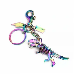 Car keychain pendant mens bag dinosaur exquisite gift womens colorful keychain keyring