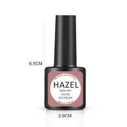 Hazel 8ml Gel Dail Polish Glitter for Manicure Set Nail Art Semi Platium UV LED LAM LAMP FARNINGES BASE TOP COAT GEL LACQUER