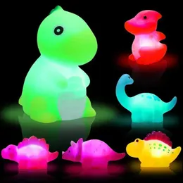 Giocattoli da bagno 1/6 baby simpatico animale per la doccia per la doccia per nuoto in acqua giocattolo a led set galleggiante induce un regalo divertente per bambini di dinosauri dinosauri d240522