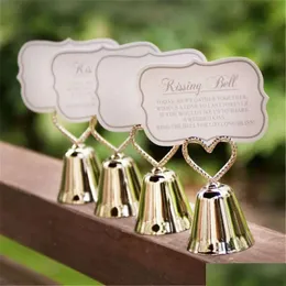 Andere Event -Party -Lieferungen Küssen Sier Gold Bell Place Card Holder/P o Holder Hochzeitstisch Dekoration Bevorzugt P1202 Drop HomeFavor Dhrij