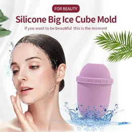 Skinvårdsskönhet Lyftning Kontureringsverktyg Silikon Ice Cube Trays Ice Globe Ice Balls Face Massager Ansikt Roller Red