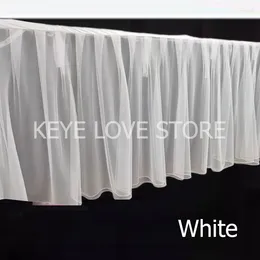 Party Decoration 10m Double Layers Wedding Celebration Table Skirt Stage Tak Tak Silkgardin Softy Romantisk bakgrund